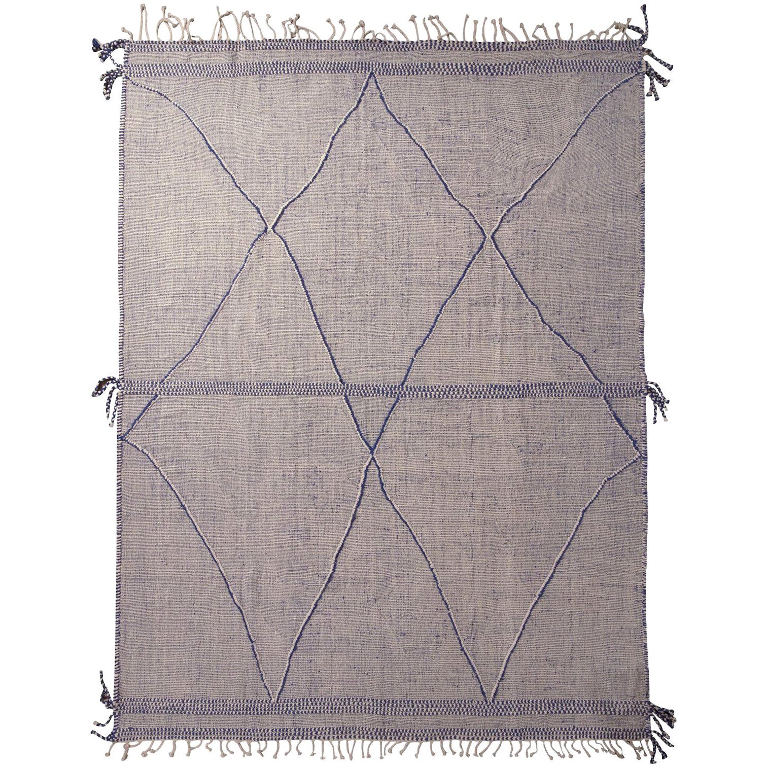 Rug & Kilim è un tappeto marocchino contemporaneo in stile berbero, geometrico, bianco e blu.
