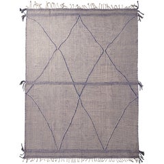 Rug & Kilim's Contemporary Moroccan Berber Style Geometric White and Blue Rug