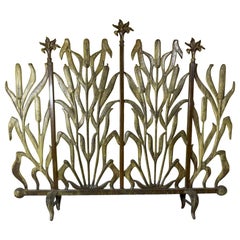 Cat Tail Iron Fireplace Screen