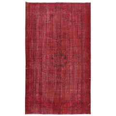 5x8.3 Ft Handmade Area Rug in Burgundy Red, Modern Modern Turkish Carpet in Dark Red (Tapis turc moderne en rouge foncé)