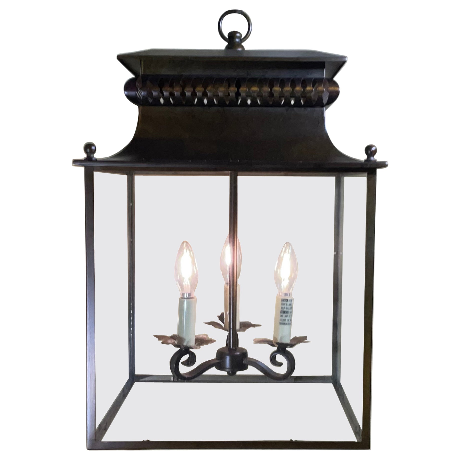 Large Four-Sides Pagoda Style  Hanging Galvanised Steel  Lantern/chandelier