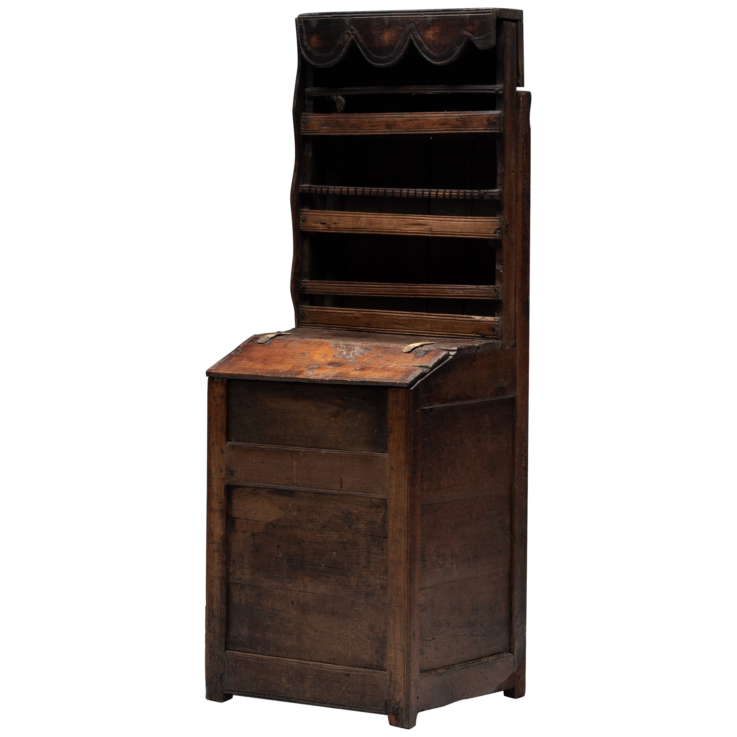 Primitive Folk Art Shelving Cupboard, France, 19th Century