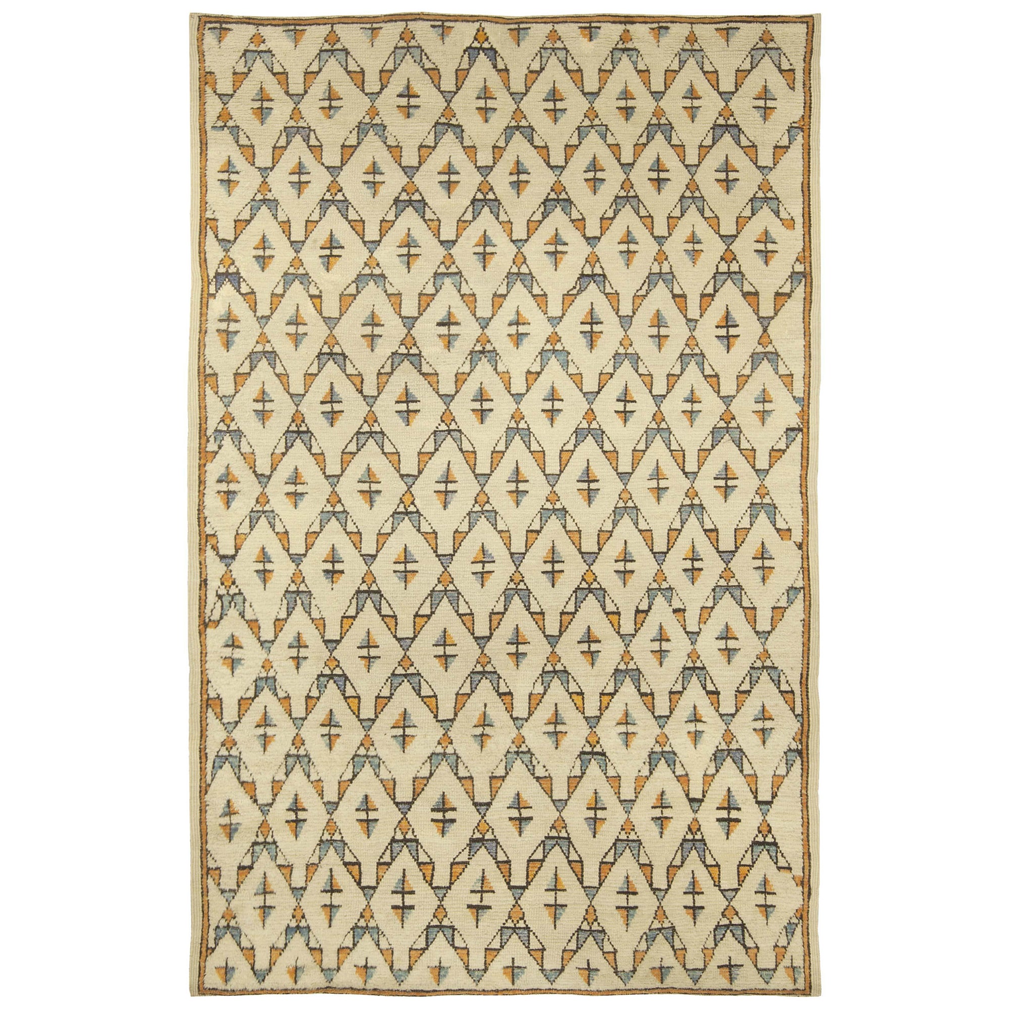Doris Leslie Blau Midcentury Moroccan Geometric Handmade Wool Rug (tapis de laine fait main)