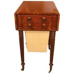 Beautiful Mahogany Regency Period Antique Sewing Table Possibly by Gillows