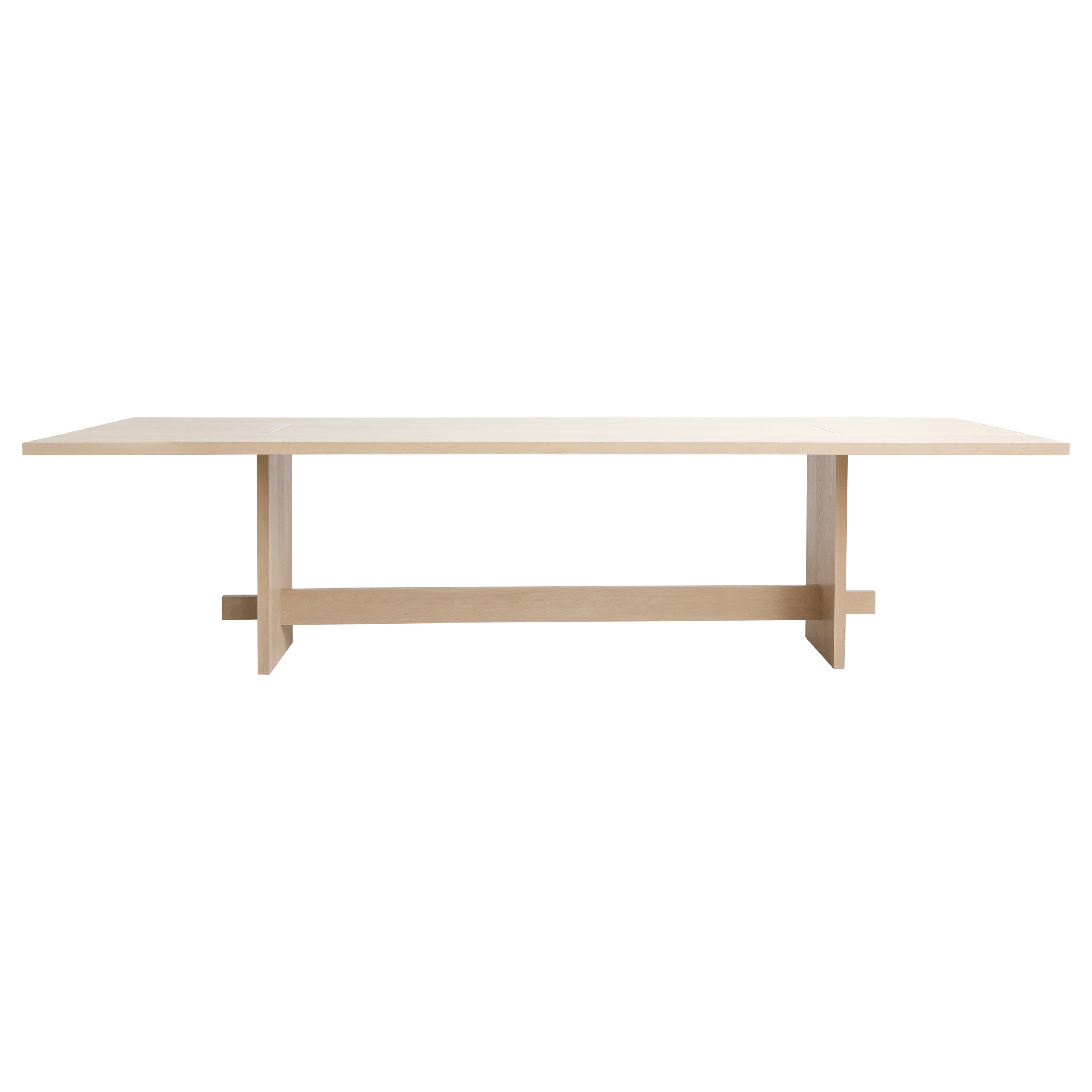 Handcrafted Solid White Oak Himes Dining Table 96"L by Mary Ratcliffe Studio For Sale