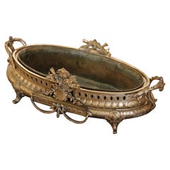Early 20th Century French Napoleon III Ornate Bronze Jardinière with Zinc Liner