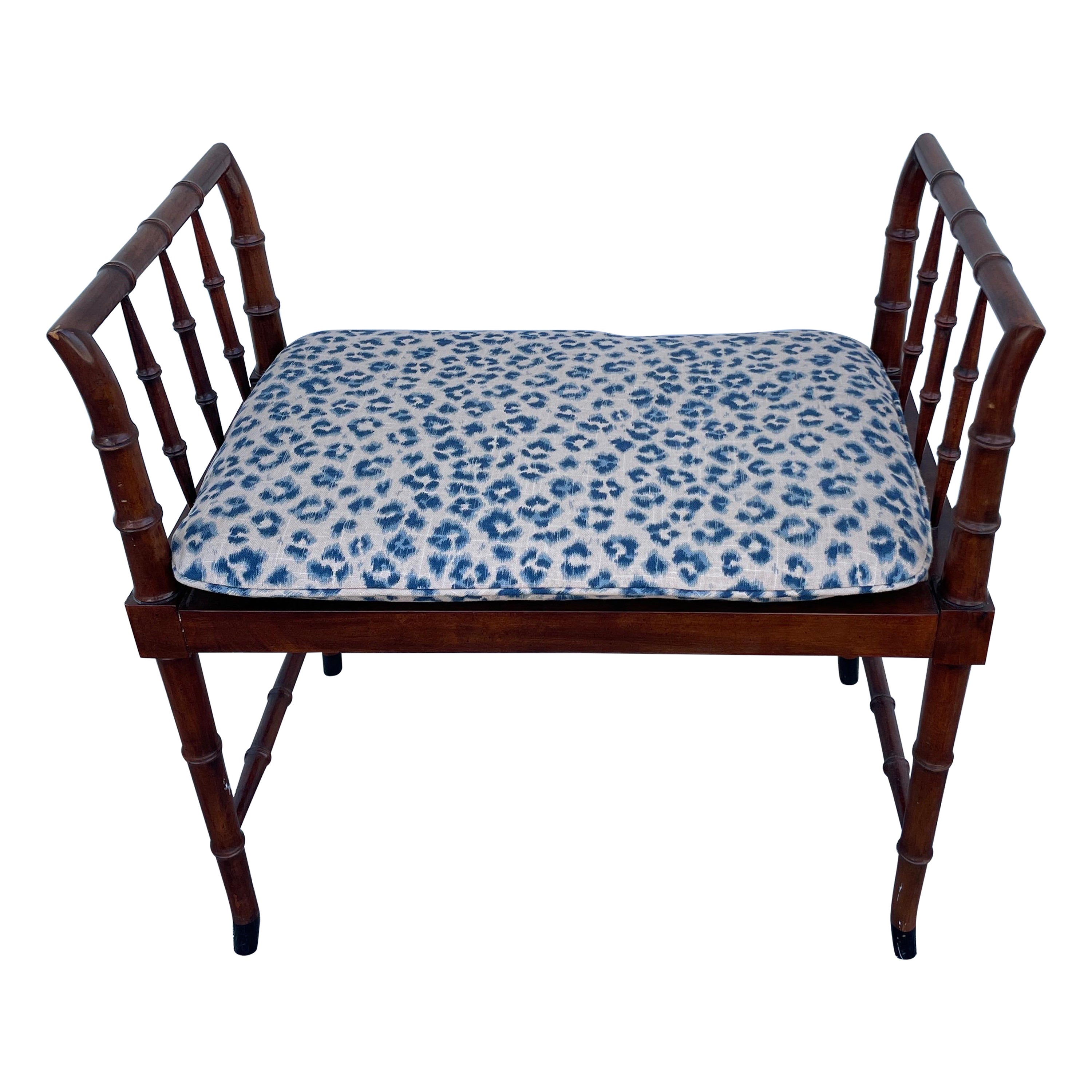 Vintage Faux Bamboo Style Bench by Baker