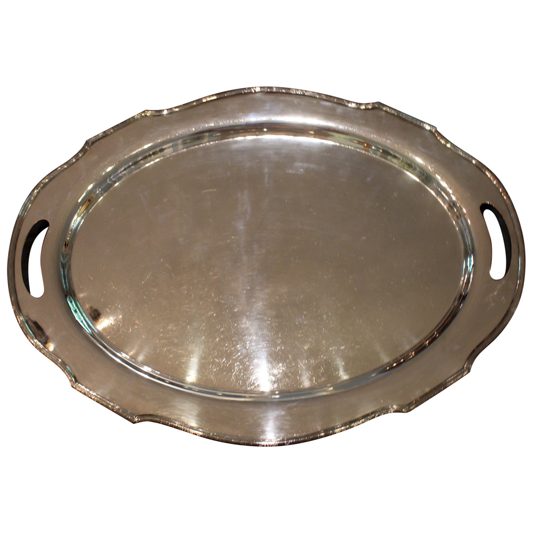 Circa 1940 Bandeja de té plateada de Sheffield Silver Co. en venta