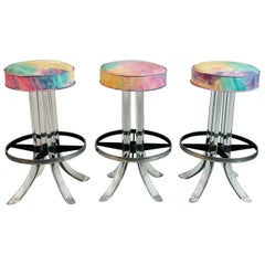 Ensemble de 3 tabourets de bar TUSK d'après Charles Hollis Jones, USA 1970