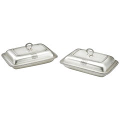 Fine Pair of George III Entree Dishes Made in London in 1808 by William Bennet