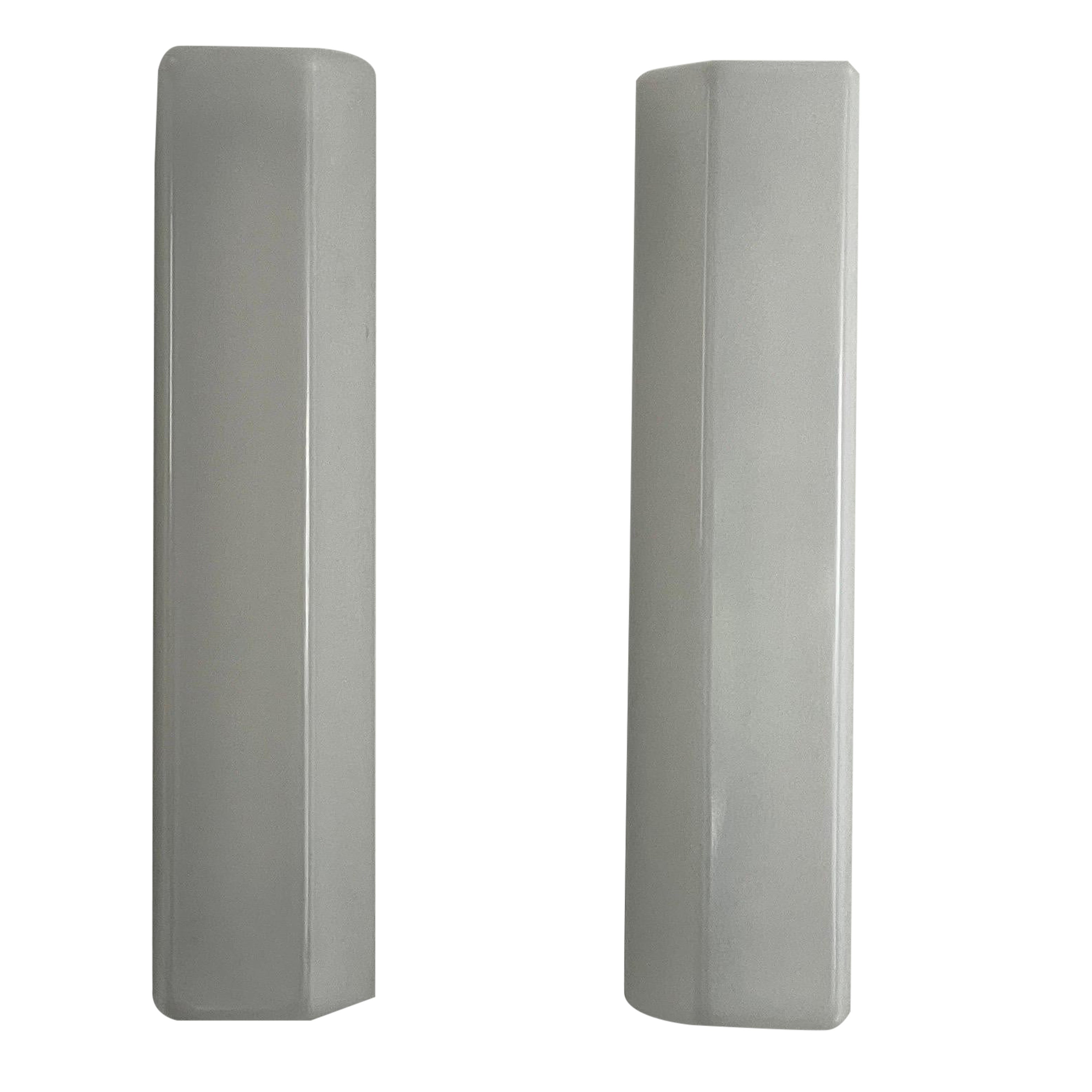 Rectangular Prism Plexi Pair of Sconces with Fluorescent Tube, 1960s, Germany