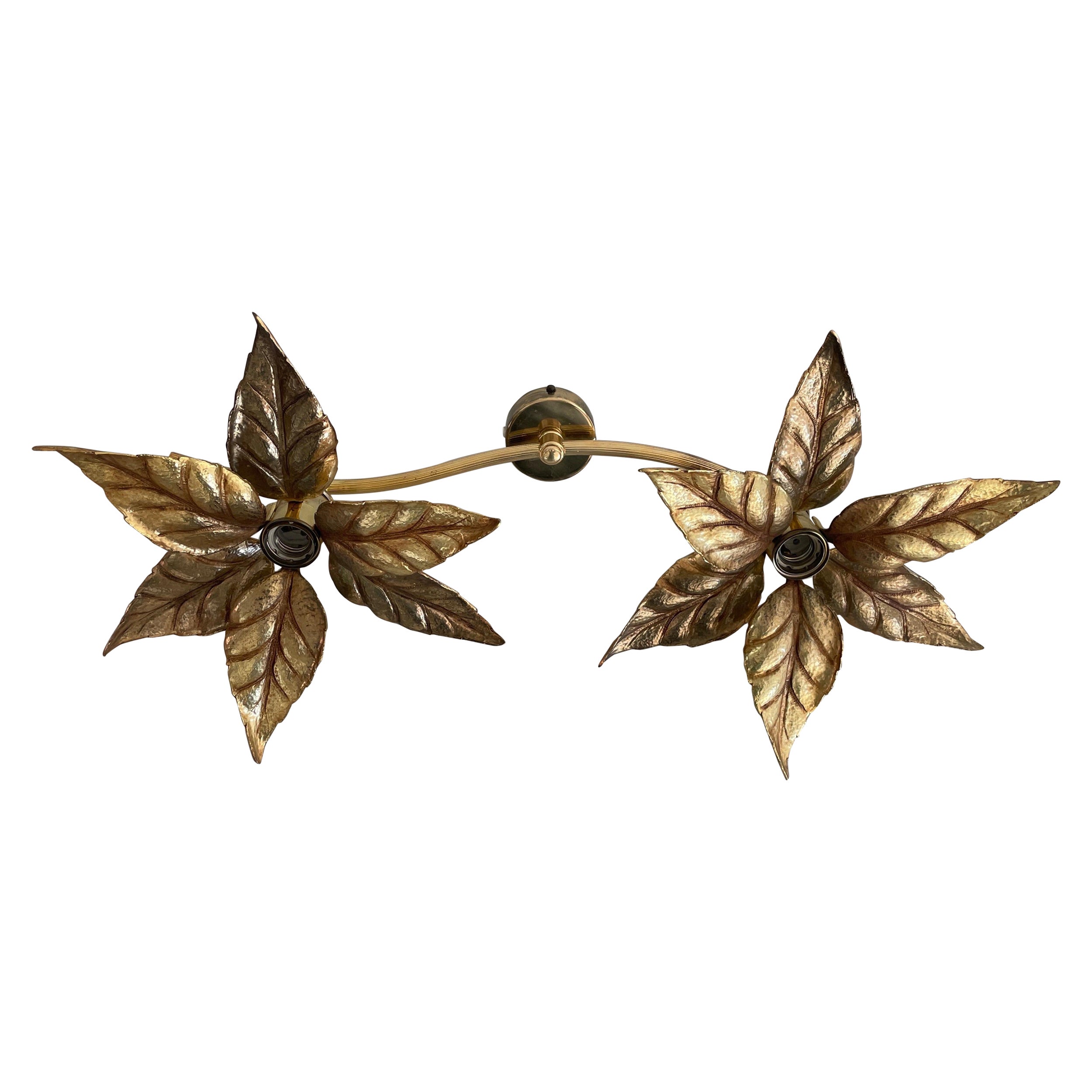 Full Brass Wall or Ceiling Lamp by Willy Daro for Massive, 1970s, Germany