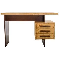 Mid-Century Freestanding Desk in Veneered Birch, 1950s