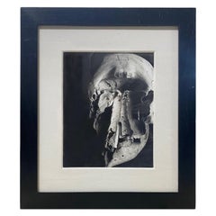 Black and White Framed Human Skull Art Photograph Photo