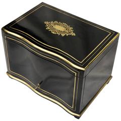 French Cigar Rosewood Box, Napoleon III Boulle Marquetry, circa 1870