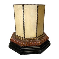 Italienischer Leder- und Wood Stand aus den 1920er Jahren