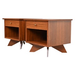 George Nakashima East Indian Laurel Wood Nightstands for Widdicomb, Refinished