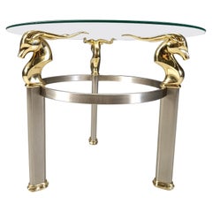 Vintage brass ibex or antilope side table, 1970s