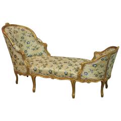 Louis XV Style Giltwood Chaise Longue 4