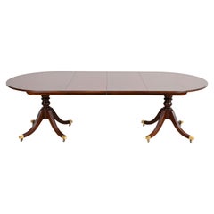 Baker Furniture Historic Charleston Georgian Mahogany Double Pedestal Table