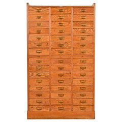 Antique Arts & Crafts Oak 45-Drawer Filing Cabinet or Apothecary Cabinet