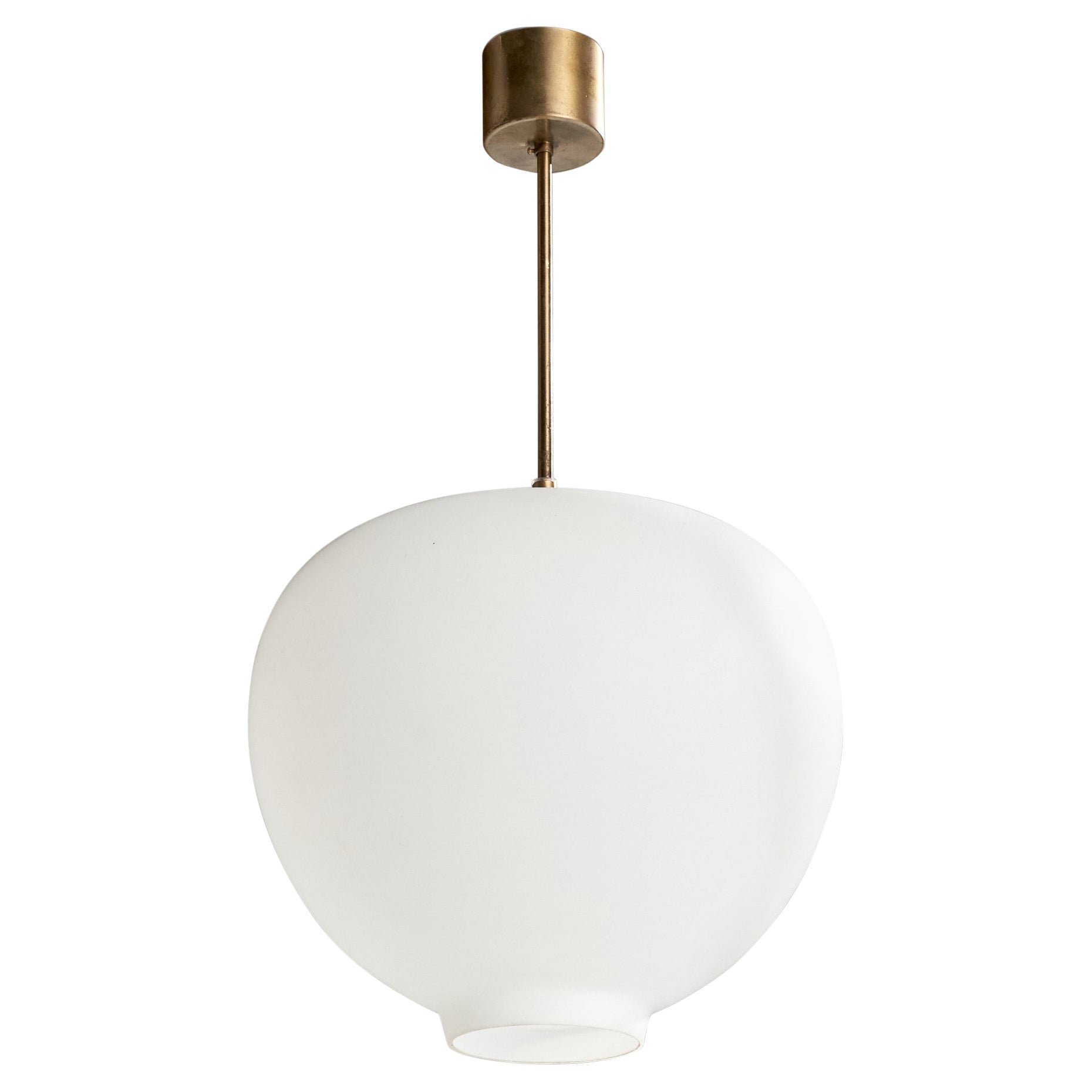 Arvid Böhlmarks Lampfabrik, Lampada a sospensione, Ottone, Vetro, Svezia, anni 50