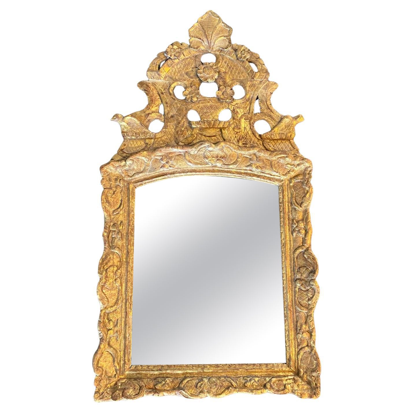 Französisch 19. Jahrhundert Louis XVI Giltwood Hochzeitsspiegel