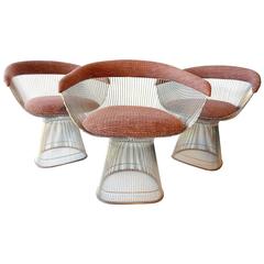 Mid-Century Modern Warren Platner for Knoll Chrome Dining Chairs 2