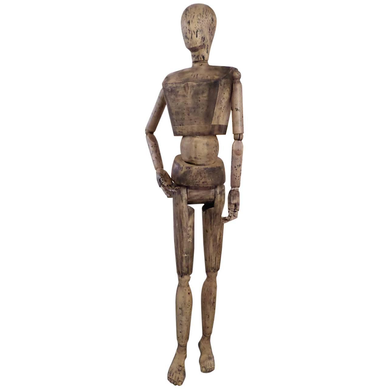 Incredible Fully Articulated Wooden Mannequin at 1stdibs