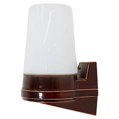 Swedish Mid-Century Espresso Glazed Ceramic Sconce by Sigvard Bernadotte