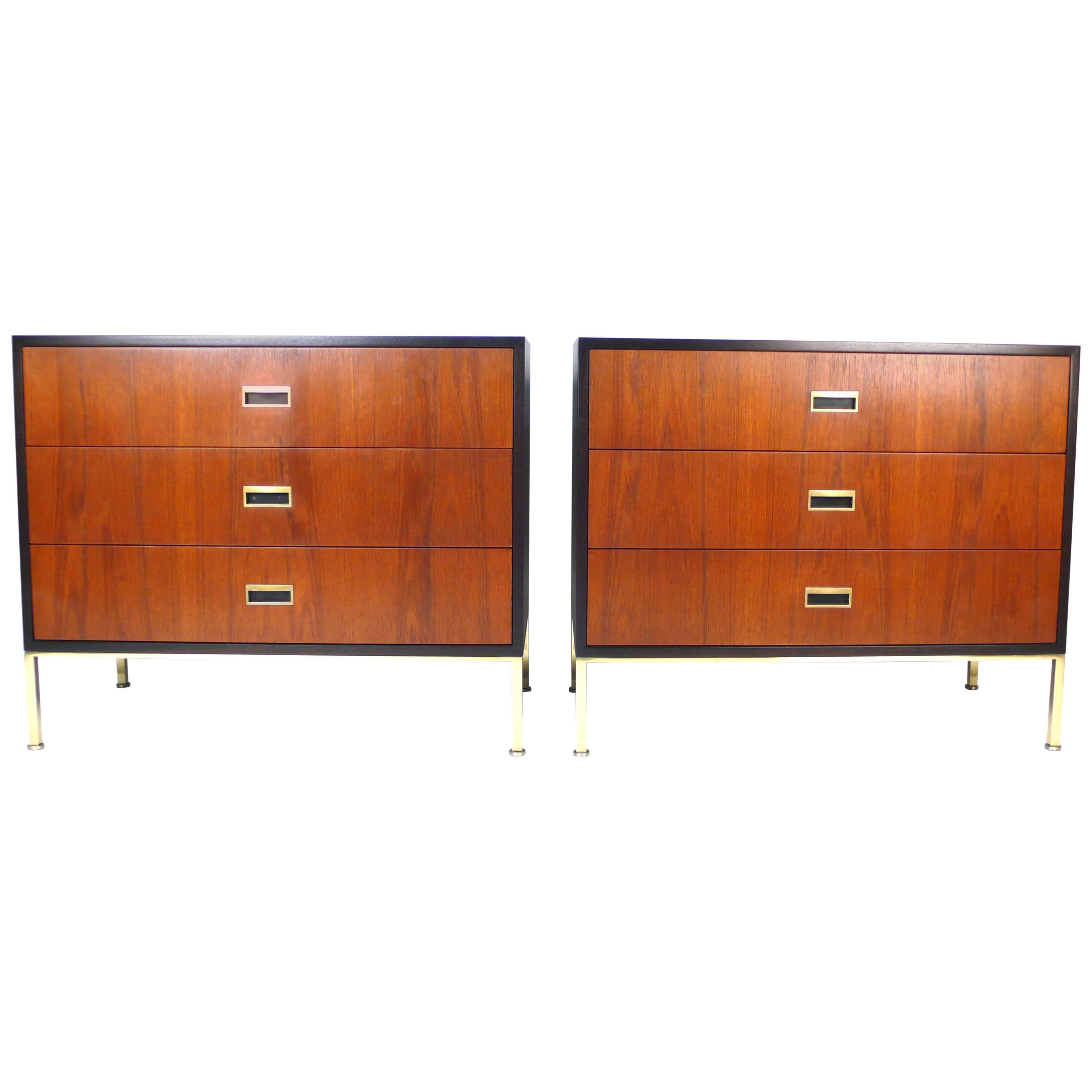 Matching Pair of Three-Drawer Chests by Harvey Probber