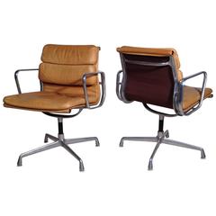 Pair of Armchairs Soft Pad Eames Herman Miller Vintage