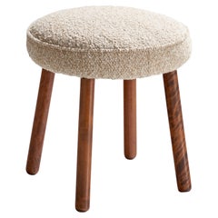 Dänischer Designer, Hocker, Holz, Stoff, Dänemark, 1940er Jahre