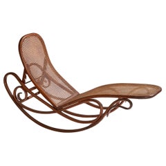 Gebruder Thonet, Rocking Chaise, Bentwood, Cane, Austria, 1900s