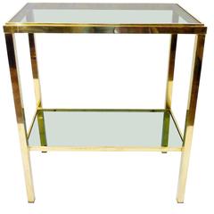 Italian Two-Tiered Brass Console Table
