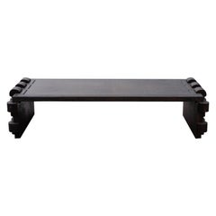 Jungle Room Style Mid-Century Modern Carved Wood Coffee Table by Witco