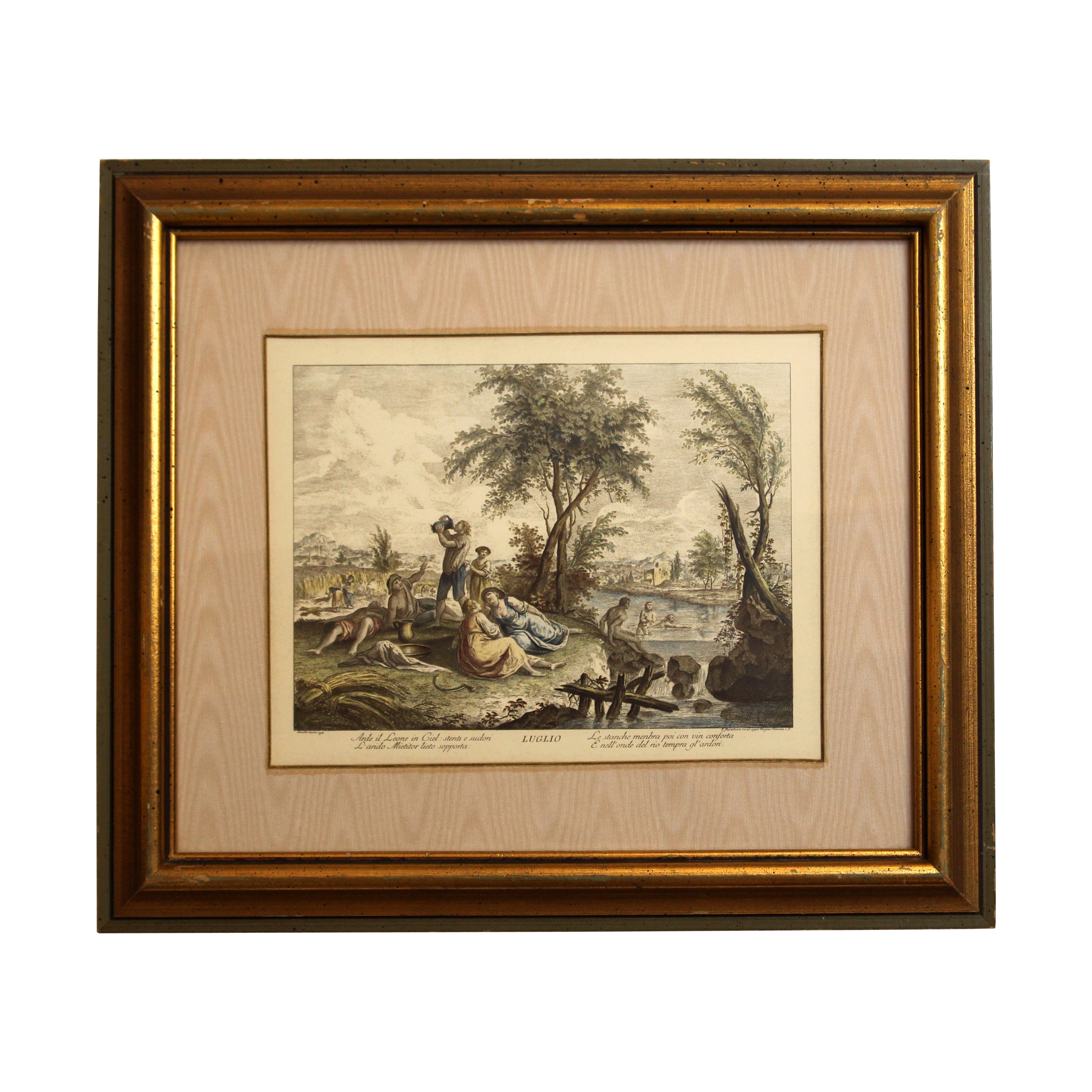Early 19th Century Engraving "Luglio" from The Months by Giuseppe Zocchi