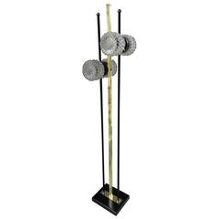 1960s Floor Lamp with Crystal Cut Shades, France 7