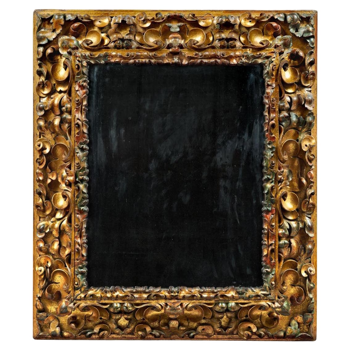Great Carved and Polychromed Italian Mirror