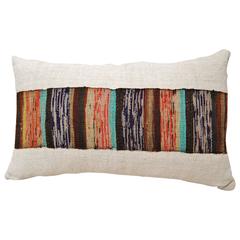 Vintage Japanese Hand Loomed Sakiori Obi Pillow 2