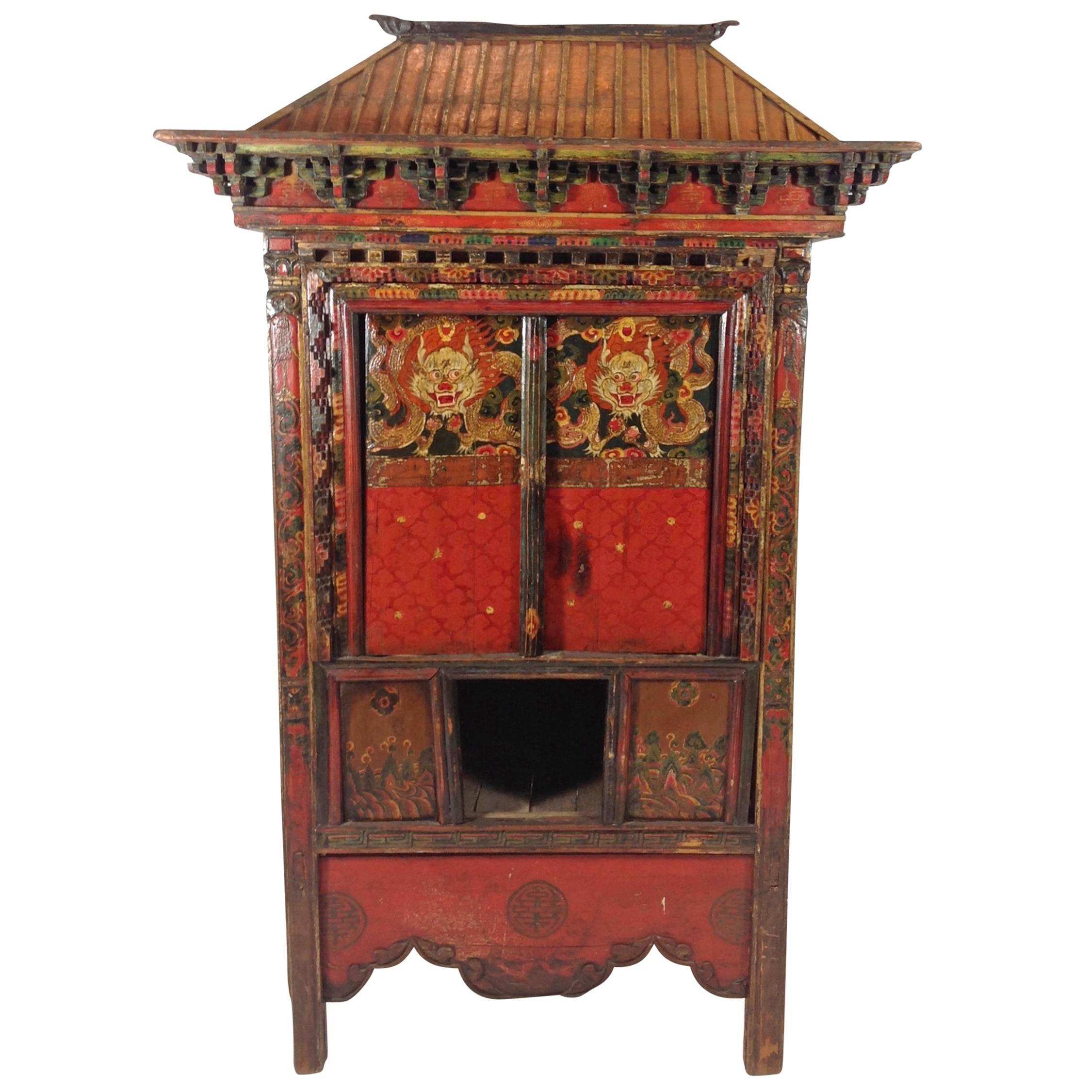Tibetan Altar Chest, Late 19th Century For Sale