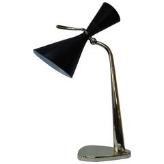 Very Rare 1950s Stilnovo Brass Desk Lamp