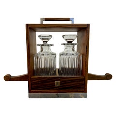 Double Tantalus with Lead Crystal Decanters by Linley