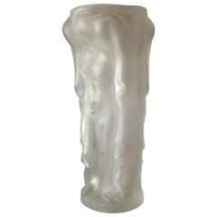 Vase Art déco tchèque avec nus féminins