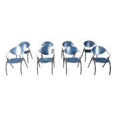 Set of 8 post modern dining chairs, 1990s
