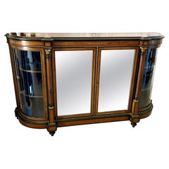 Credenza antigua victoriana de gran calidad con incrustaciones de madera de nogal y amboyna