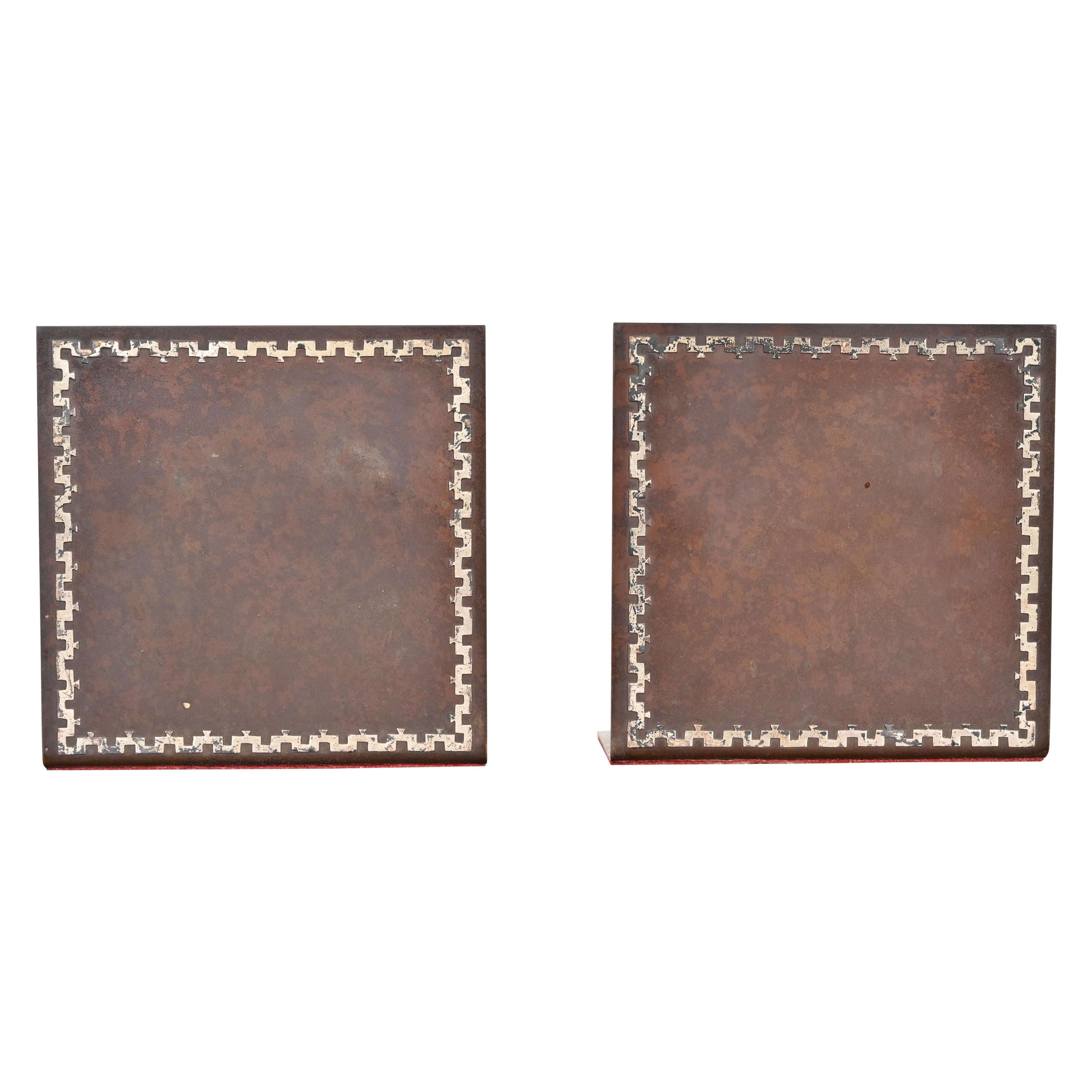 Heintz Arts & Crafts Sterlingsilber auf Bronze-Buchstützen