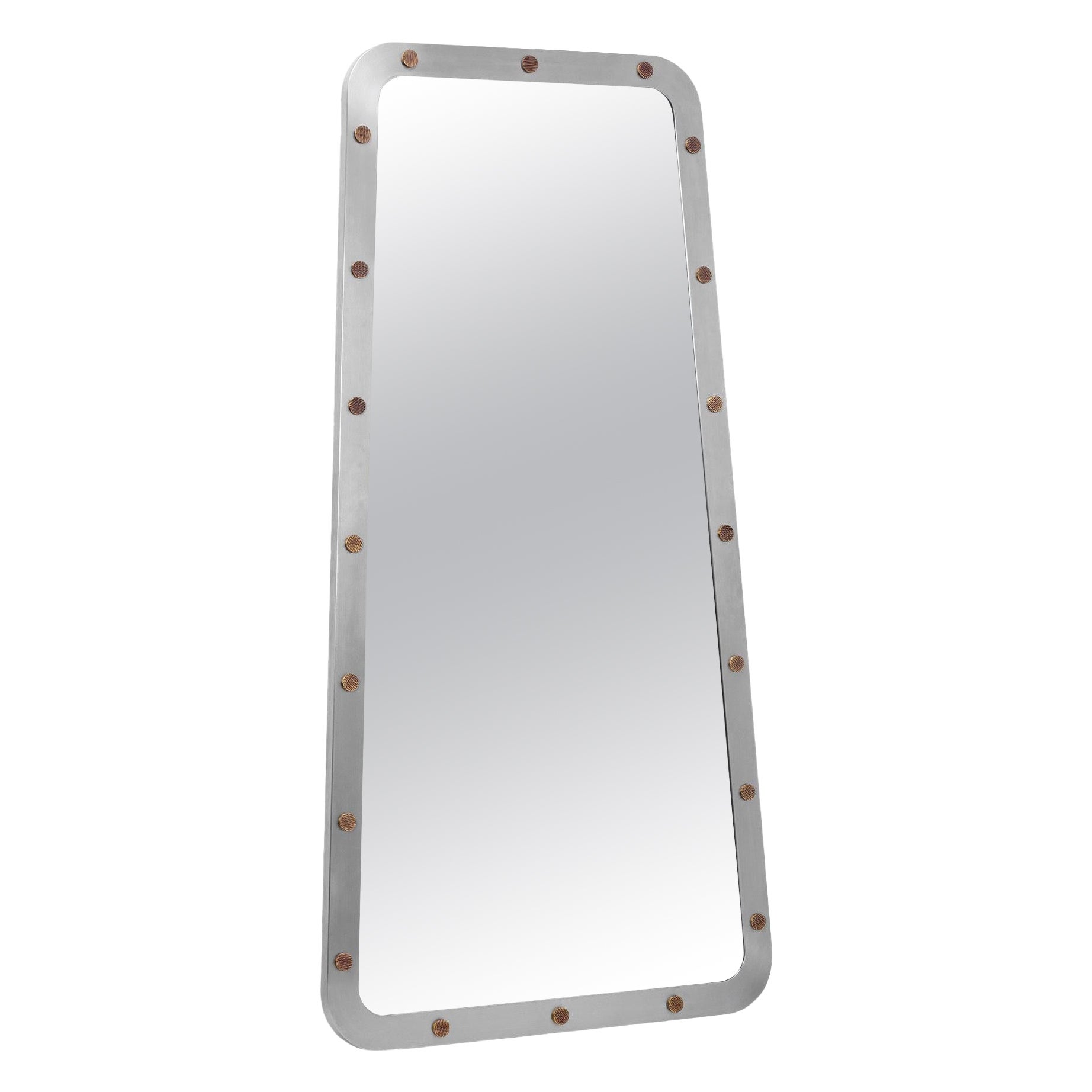 Cluster Mirror, in Brushed Stainless Steel, Handcrafted in Portugal by Duistt