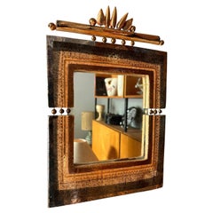 20th Century antique ceramic mirror by Georges Pelletier