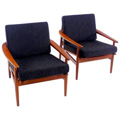 Pair of Classic Danish Modern Teak Armchairs
